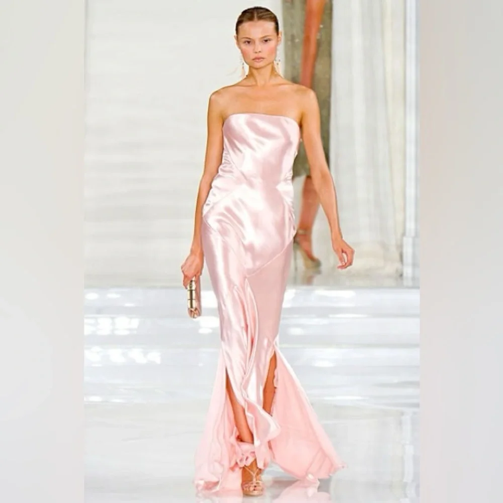 RALPH LAUREN COLLECTION PINK SILK DRESS - Picture 10 of 11